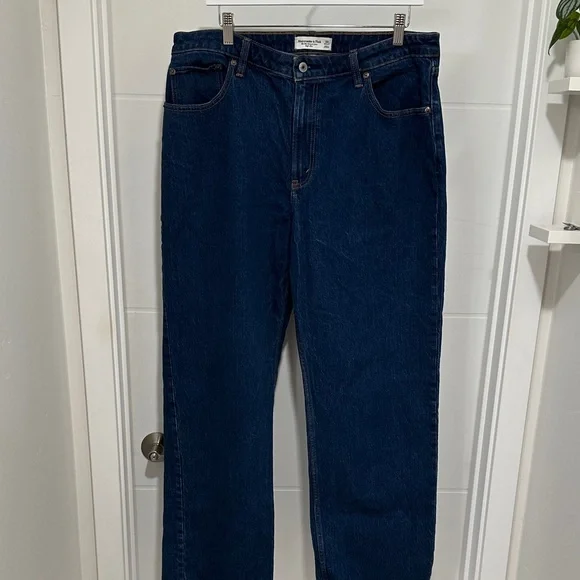 Plus Size 16 Abercrombie & Fitch High Rise Dark Blue Women's Jeans - Picture 2 of 4